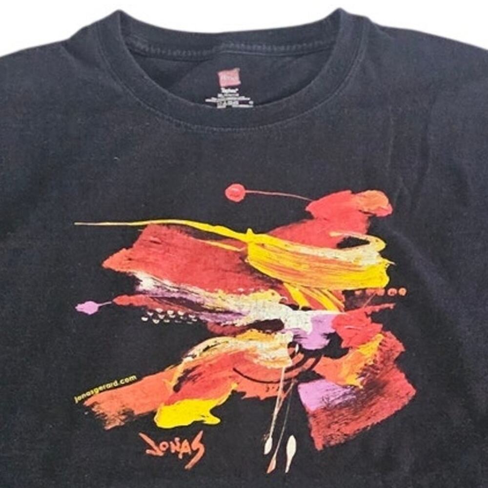 Jonas Gerard Wearable Abstract Art Graphic Tee Black T-Shirt Men's XL 3976